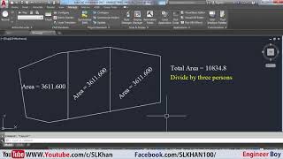 Divide area into equal parts AutoCAD [upl. by Anih]