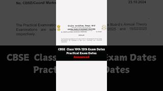 CBSE Exam Dates 2025 Announced  CBSE Latest News  CBSE Practical Exam Dates  Class 10th 12th exam [upl. by Cathyleen]