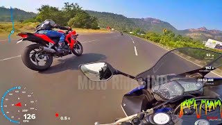 How fast Yamaha R3 goes with GPS TELEMETRY [upl. by Noimad]