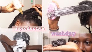 ep3— WASHDAY on coily hair aloe treatment detangle with less breakage 🫧 [upl. by Penny]