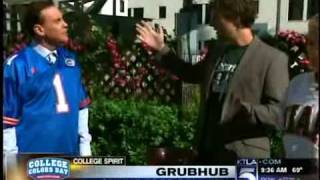 Grubhub on KTLATV CH 5 Los Angeles  quotGrubhub for College Studentsquot [upl. by Adao]