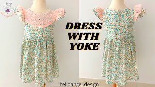 DRESS MAKING WITH YOKE AN EASY WAY TO CREATE A BEAUTIFUL DRESS FOE LITTLE GIRLS DIY [upl. by Ainej]