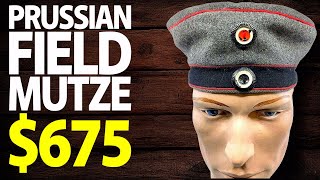 675  WW1 Imperial German Prussian Field Mutze Field Grey Hat History  Military Antiques Toronto [upl. by Rudy270]