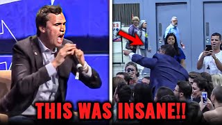 Fight ERUPTS As Charlie Kirk OBLITERATES Hasan Piker In EPIC Debate [upl. by Hpeseoj]