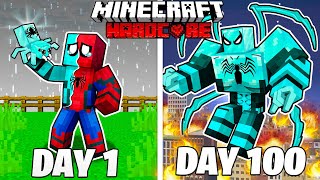 I Survived 100 Days as DIAMOND SPIDERMAN in HARDCORE Minecraft [upl. by Enoitna]