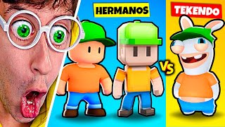 NOOB vs NOOB vs CONEJO LOCO 🐰😂 reto vs hermano 🔥  Stumble Guys TEKENDO [upl. by Noryahs]