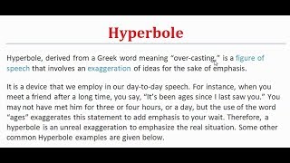 Hyperbole  What is Hyperbole Figure of Speech  Literary Terms [upl. by Hultgren622]