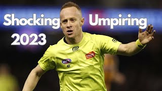 AFL Shocking Umpire Decisions 2023 so far Rounds 1  14 [upl. by Ecnaralc499]