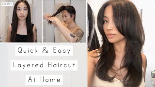 Quick amp Easy Layered Haircut At Home [upl. by Corrie]