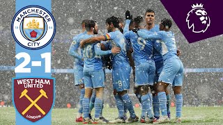 Victory in the snow  City 21 West Ham  Man City Highlights  Gundogan amp Fernandinho goals [upl. by Delmore984]