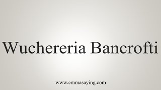 How To Say Wuchereria Bancrofti [upl. by Jotham]