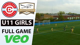 Chicago Fire vs Roadrunners  U11 2013 Girls Soccer Full Game in VEO April 28 2024 [upl. by Otsugua]