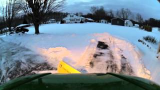 John Deere X300 Snow plowing drive [upl. by Engen]