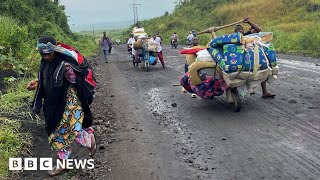 Civilians flee homes in Democratic Republic of Congo as M23 rebel group advance  BBC News [upl. by Nylrem]