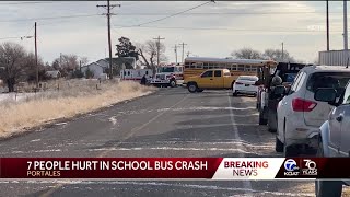 Students injured in Portales New Mexico school bus crash [upl. by Nosnek]