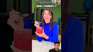 Puding strawberry funny lifehack food comedy fun pudding strawberry [upl. by Datnow]