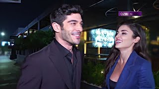 Burak Deniz and Hande Erçel  New Interview İki Yabanci Set [upl. by Ariait516]