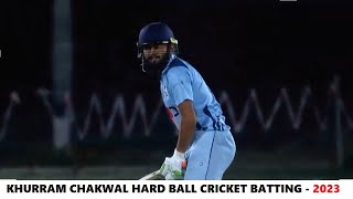 Pakistan Tape Ball Legend Khurram Chakwal Hard Ball Batting in Ramzan Cricket Tournament 2023 [upl. by Ocko]