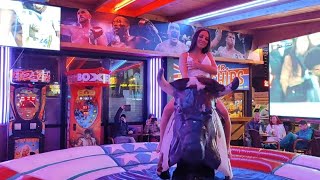 Mechanical bull riding 24th of February 2024 in Benidorm 🇪🇦🐂 [upl. by Norby]