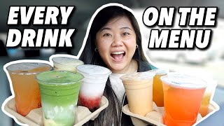 TRYING EVERY DRINK FROM MY FAVORITE BOBA SHOP Full Boba Menu Taste Test amp Review [upl. by Orpha]