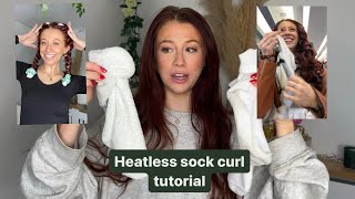 Highly requested VIRAL Sock curls tutorial✨ [upl. by Hayimas]