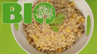 ENSALADA DE QUINOA CON SETAS SHIITAKE Y MAÍZ BIO [upl. by Marcello]