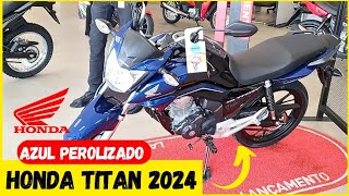 HONDA TITAN 160CC 2024 AZUL [upl. by Ecnerrat]