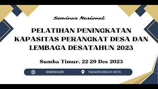 Pelatihan Peningkatan Kapasitas Aparat Desa Dan Lembaga NARASUMBER PAK SEKDIS DPMD KEWIRA USAHAAN [upl. by Dyal593]