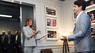 Justin Trudeau and family meet with Melania Trump [upl. by Anikal]