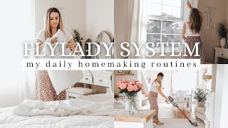 FLYLADY FULL DAILY ROUTINE  day in the life of a homemaker cleaning motivation speed cleaning [upl. by Naasah367]