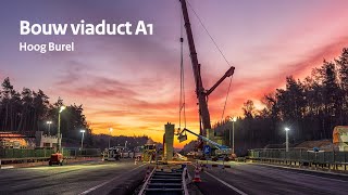 Plaatsen liggers viaduct Hoog Burel  Dronevideo [upl. by Aisela307]