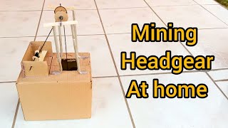 How to make a mining headgear at home  DIY a pulley system at home  Grade 8 science project [upl. by Ueih]