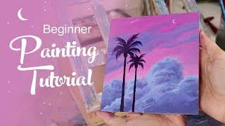 Easy Acrylic Sunset Painting for Beginners  Step by Step Tutorial [upl. by Husch]