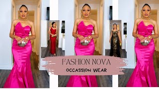 TRYING ON FASHION NOVA PROM DRESSES Success [upl. by Thielen]