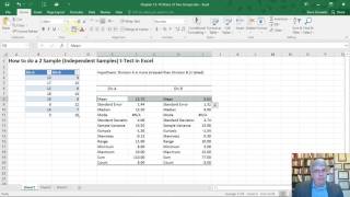 How to do a Two Sample Independent tTest in Excel 2016 Mac and Windows [upl. by Colvert]