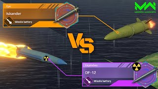 New Legendary Nuke Missile DF12 VS Iskander  Missile Comparison  Modern Warships [upl. by Gnilyam]