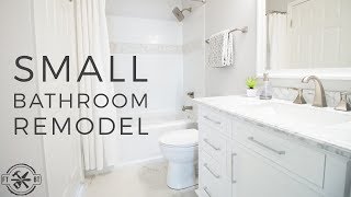 DIY Small Bathroom Remodel  Bath Renovation Project [upl. by Sabella542]