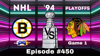 NHL 94 Gameplay — Bruins vs Blackhawks  Episode 450 [upl. by Hplar]