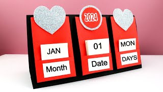 How to make New Year 2024 Desk Calendar  DIY Calendar  Handmade Desk Calendar  New Year Crafts [upl. by Tnahsarp]