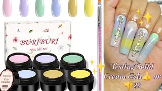 diy nail tutorial trying SOLID CREAM GEL products [upl. by Korns423]