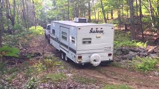 12v cummins pulls 26ft camper off road 12 mile up mountain woods [upl. by Frederik337]