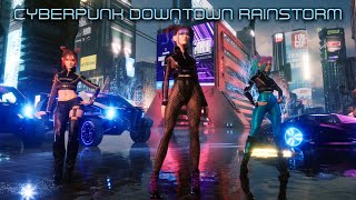 Cyberpunk Downtown Rainstorm [upl. by Berard]