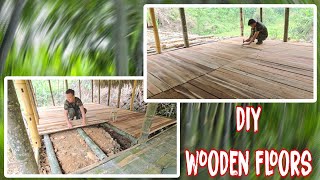 Making wooden house floors building farms to raise fish chickens pigs goats  STRONG MAN HG [upl. by Jorry]