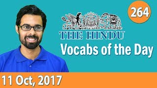 ✅ Daily The Hindu Vocabulary 11th Oct 2017  Learn 10 New Words with Tricks  Day264 [upl. by Namya]