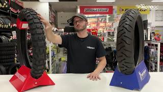 Adventure Motorcycle Tyre Comparison  Michelin Anakee 3 vs Bridgestone BATTLAX Adventurecross AX41 [upl. by Nyar]