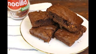 Brownie de Nocilla con 3 ingredientes  Receta paso a paso [upl. by Libb65]