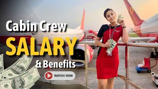 ✈️ Cabin Crew Salary amp Benefits Revealed 💸 [upl. by Nezah]