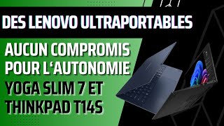 Lenovo Yoga Slim 7 14Q8X9 et ThinkPad T14s Gen 6 Copilot PC [upl. by Nomahs]