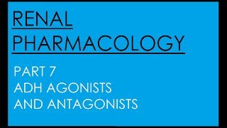 RENAL PHARMACOLOGY 7ADH Antidiuretics Hormone  Vasopressin  Agonists and Antagonists [upl. by Enaasiali212]