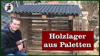 Holzlager aus Paletten bauen [upl. by Olnee562]